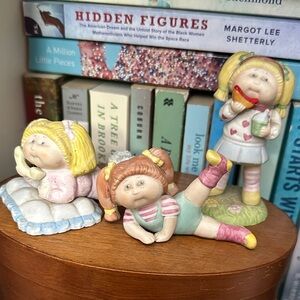 Vintage 1985 Cabbage Patch Porcelain Figurines Trio